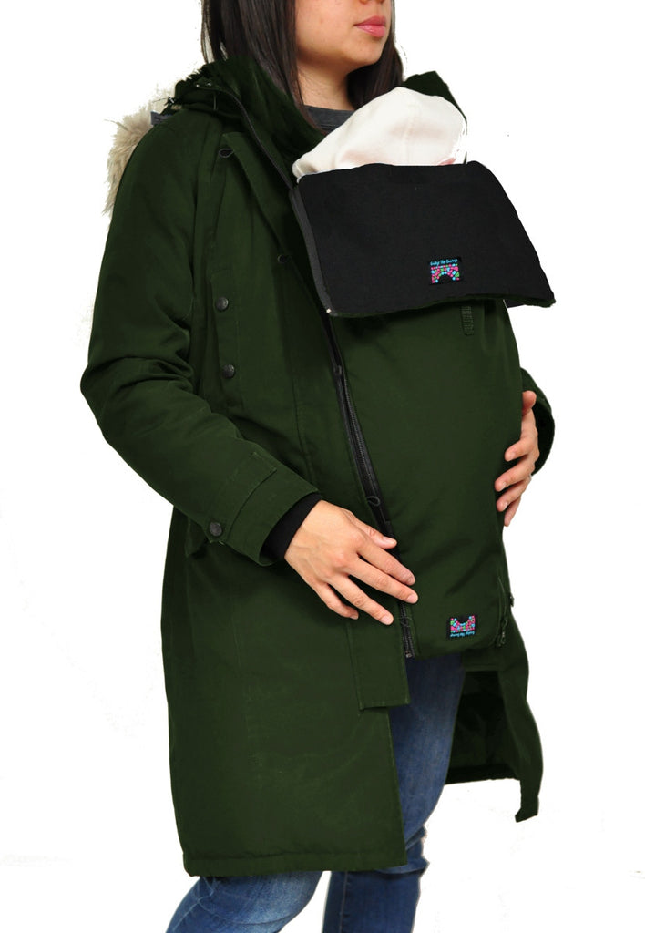 Maternity coat extender/ baby wearing cover in 3 ply by extendher